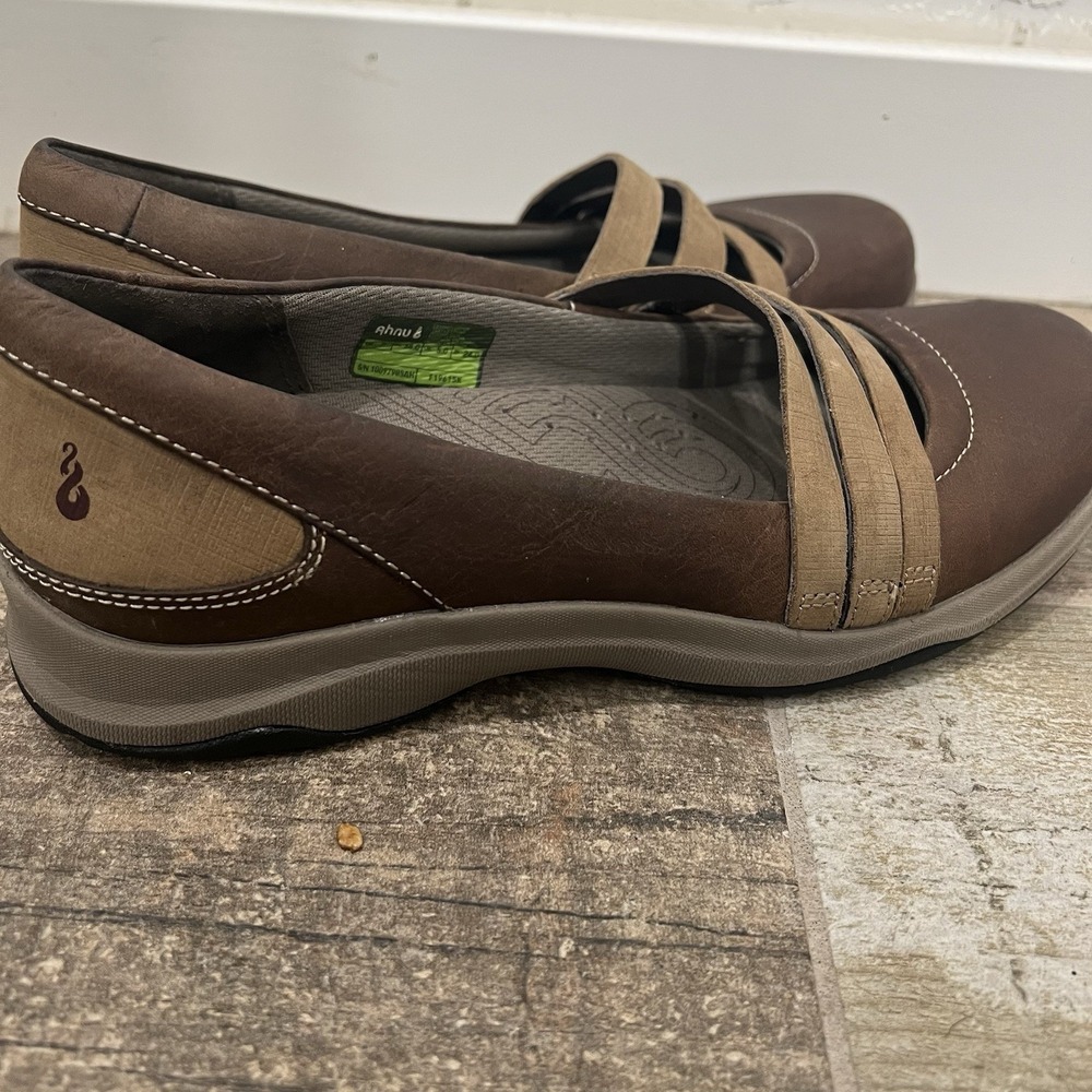 Ahnu Womens US 7 Merritt Brown Leather Slip On Mary Jane Shoes EU 38